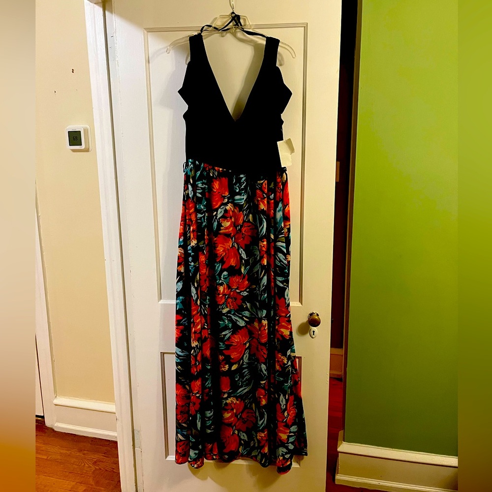 SLNY faux wrap dress